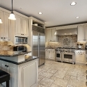 Upscale kitchen with breakfast bar