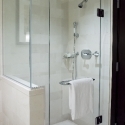 Shower with glass doors