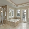 Master bath with glass shower