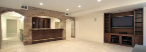 Basement with bar